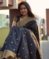 Black Banarasi Silk Saree | Traditional Wedding Wear