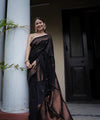 Black Banarasi Silk Saree | Traditional Zari Weave
