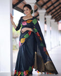 Black Banarasi Silk Saree | Traditional Zari Weave