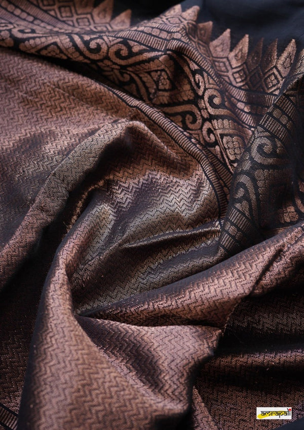 Black Banarasi Silk Saree | Traditional Zari Weave