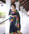 Black Banarasi Silk Saree | Traditional Zari Weave