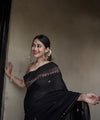 Black Banarasi Silk Saree | Traditional Zari Weave