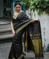 Black Banarasi Silk Saree | Wedding & Festive Wear