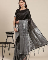 Black Banarasi Silk Saree | Wedding & Festive Wear
