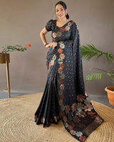 Black Banarasi Silk Saree | Wedding & Festive Wear