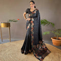 Black Banarasi Silk Saree | Wedding & Festive Wear
