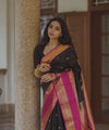 Black Banarasi Silk Saree | Wedding & Festive Wear