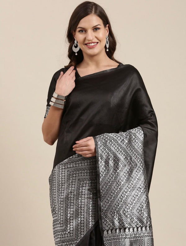 Black Banarasi Silk Saree | Wedding & Festive Wear