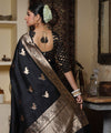 Black Banarasi Silk Saree | Wedding & Festive Wear