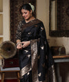 Black Banarasi Silk Saree | Wedding & Festive Wear