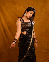 Black Banarasi Silk Saree | Wedding & Reception Wear