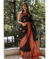 Black Banarasi Silk Saree | Wedding & Reception Wear