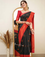 Black Banarasi Silk Saree | Wedding & Reception Wear
