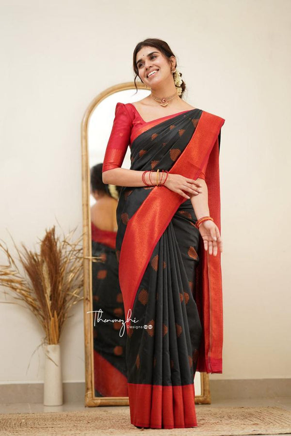 Black Banarasi Silk Saree | Wedding & Reception Wear