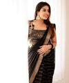 Black Banarasi Silk Saree | Wedding & Reception Wear