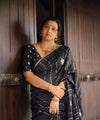 Black Banarasi Silk Saree | Wedding & Reception Wear