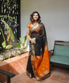 Black Cotton Saree | Comfort Handloom Weave