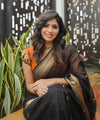 Black Cotton Saree | Comfort Handloom Weave