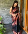 Black Cotton Saree | Comfort Handloom Weave