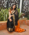 Black Cotton Saree | Comfort Handloom Weave
