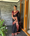 Black Cotton Saree | Comfort Handloom Weave