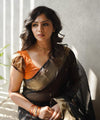 Black Cotton Saree | Comfort Handloom Weave