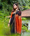 Black Cotton Saree | Comfort Handloom Weave