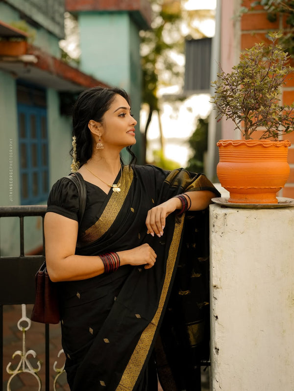 Black Cotton Saree | Daily & Festive Wear