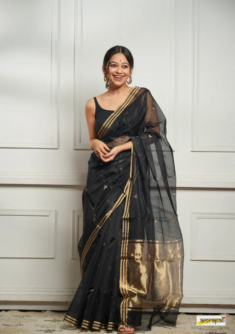 Black Cotton Saree | Everyday Ethnic Wear