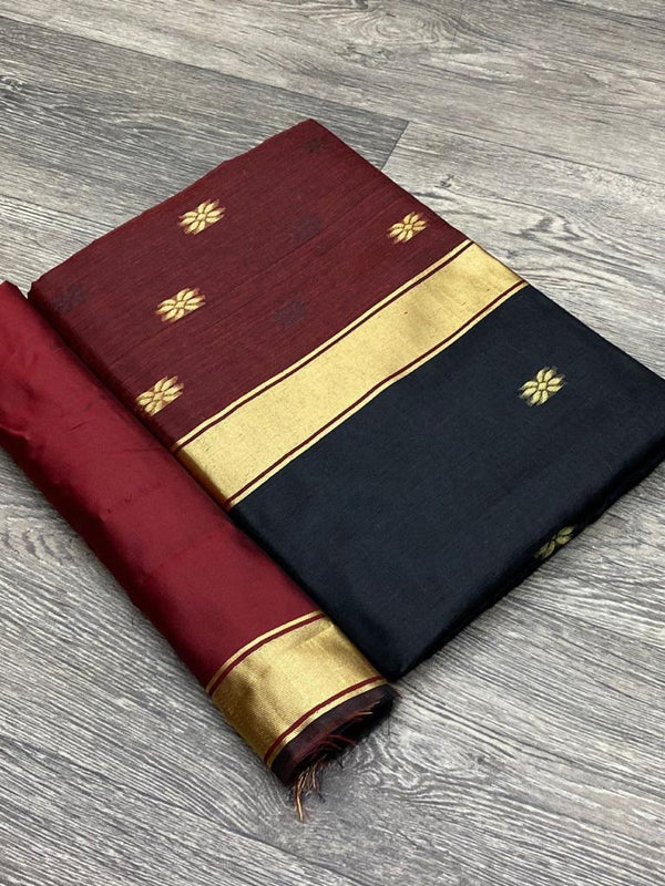 Black Cotton Saree | Festive & Party Wear