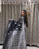Black Cotton Saree | Office & Casual Wear