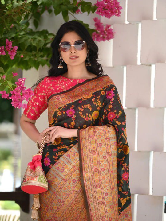 Black Cotton Saree | Office & Casual Wear
