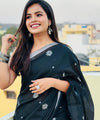 Black Cotton Saree | Traditional Handloom Wear
