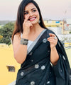 Black Cotton Saree | Traditional Handloom Wear