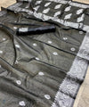 Black Cotton Saree | Traditional Handloom Wear