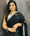 Black Cotton Saree | Traditional Handloom Wear