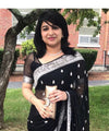 Black Cotton Saree | Traditional Handloom Wear