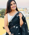 Black Cotton Saree | Traditional Handloom Wear
