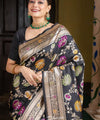 Black Jacquard Silk Saree | Bridal & Festive Wear