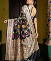 Black Jacquard Silk Saree | Bridal & Festive Wear