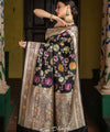 Black Jacquard Silk Saree | Bridal & Festive Wear