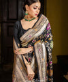 Black Jacquard Silk Saree | Bridal & Festive Wear