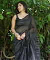 Black Jacquard Silk Saree | Ethnic Wear for Women