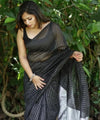 Black Jacquard Silk Saree | Ethnic Wear for Women