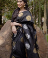 Black Jacquard Silk Saree | Festival & Ceremony Wear