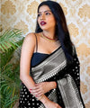 Black Jacquard Silk Saree | Festival & Ceremony Wear