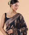 Black Jacquard Silk Saree | Festival & Ceremony Wear