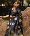 Black Jacquard Silk Saree | Festival & Ceremony Wear