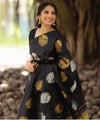 Black Jacquard Silk Saree | Festival & Ceremony Wear