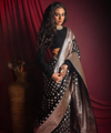 Black Jacquard Silk Saree | Festive & Party Wear
